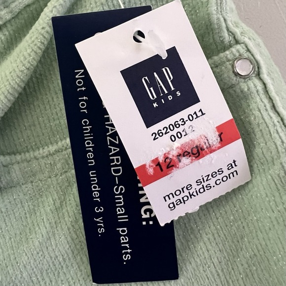 Gap Kids Stretch Flare Corduroy Glitter Pants Girls 12R Mint Y2K Adj.‎ Waist NWT - Picture 2 of 13